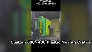 600×400×315mm Attached Lid Container – Heavy-Duty Plastic Crate with Lid for Logistics