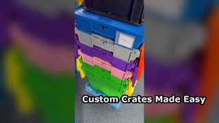 Custom Plastic Moving Crate with Side Label Holder | OEM/ODM Attached Lid Container