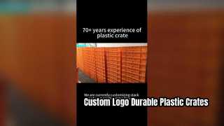 Custom Stack and Nest Plastic Crates with Logo Screen Printing | Durable Branding Solution for Logis