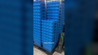 Attached Lid Container & Plastic Moving Crates for Logistics