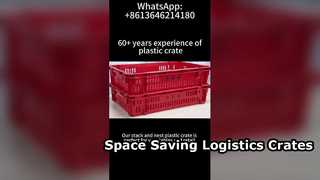 Stack and Nest Plastic Crate for Vegetable Display | Ventilated Supermarket Storage Solution