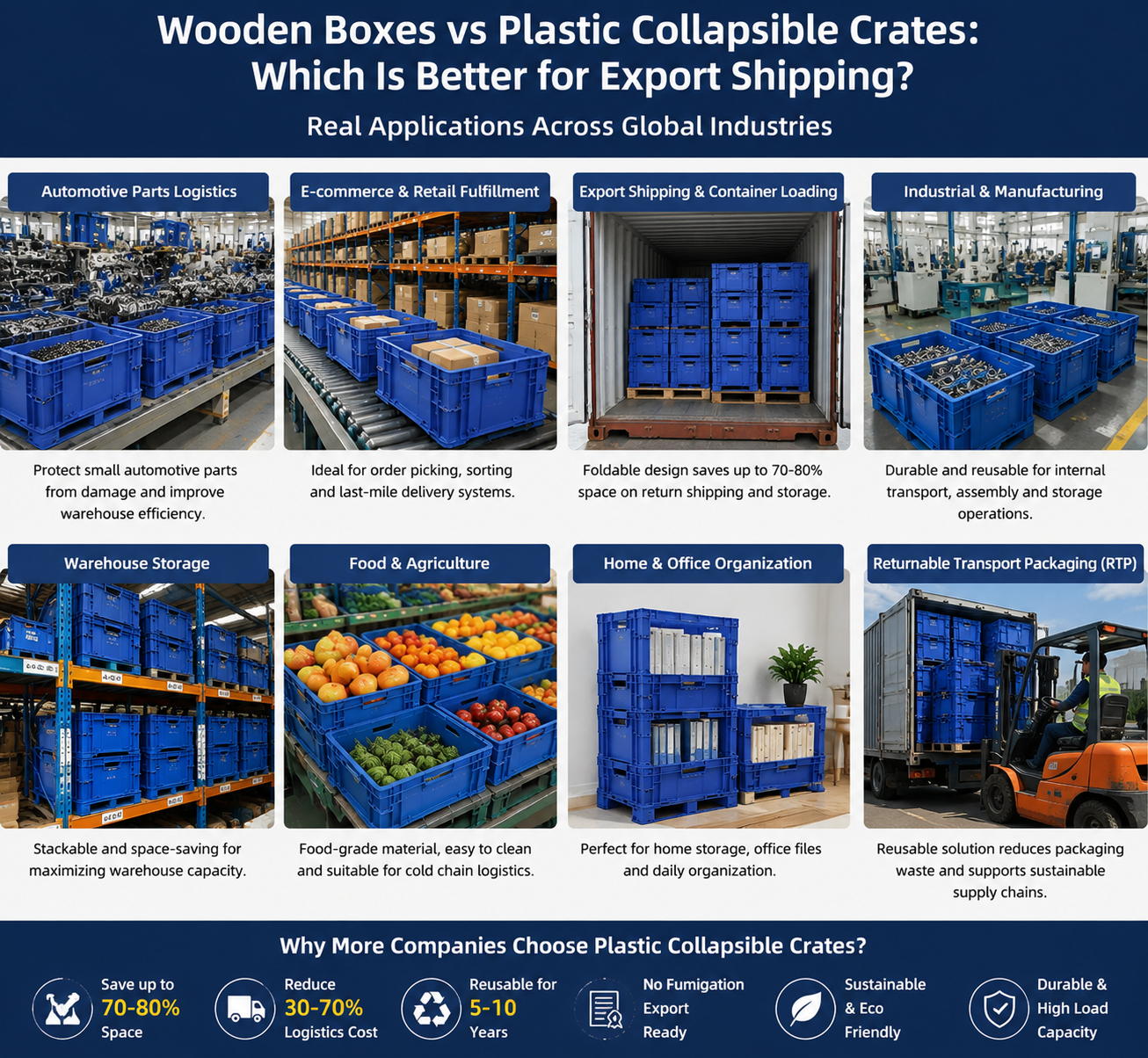 Latest company blogs about Why Global Importers Are Switching from Wooden Boxes to Foldable Plastic Crates in Export Shipping (2026 Market Shift)