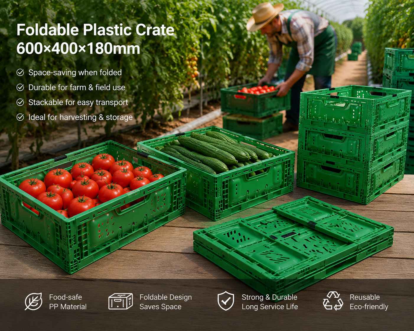 Latest company blogs about How 600×400 Foldable Plastic Crates Improve Efficiency from Farm Harvesting to Export Distribution