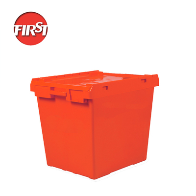 Buy Solid Box 171L PP Nesting Storage Attached Lid Plastic Turnover Crate for Organization online manufacture