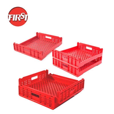 Buy Storage Bread Tray Plastic Stackable Mesh Turnover Crates with Silk Printing Logo online manufacture