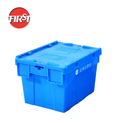 Buy Customized Color Waterproof Crate with Attached Lid Solid Box Style Nesting Crate online manufacture