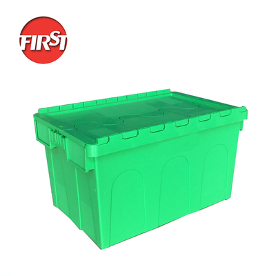 Buy Plastic Transport Moving Boxes with Cover Volume 66L Internal Size 550*370*320mm online manufacture