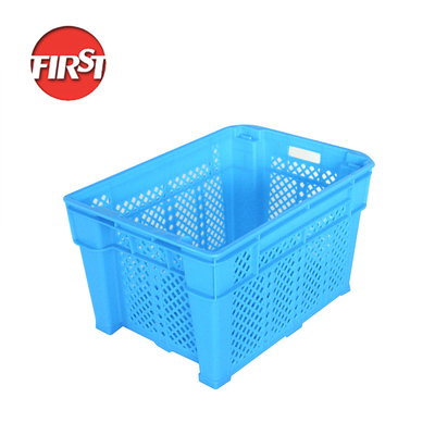 Buy Plastic Fruits Vegetables Tote Moving Vented Stackable Crates with Silk Printing Logo online manufacture