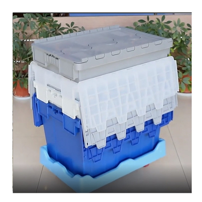 Buy Warehouse Storage Solution Stackable and Nestable Plastic Crate with Attached Lid online manufacture