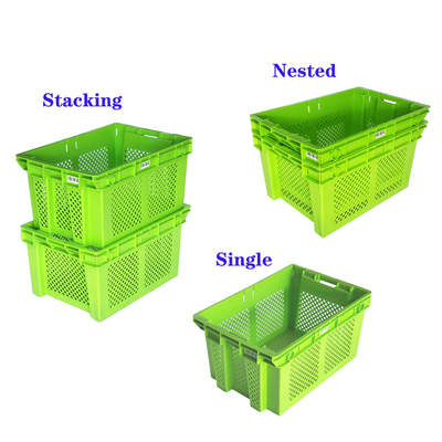 Buy Plastic Mesh Crates Stackable Turnover Crates For Fruits And Vegetables 485x360x290mm online manufacture