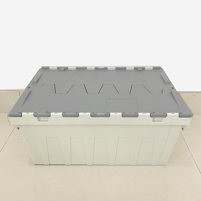 Buy 60L Attached Lid Container Plastic Crate for Heavy-Duty Transportation online manufacture