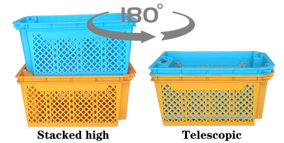 Buy OEM Reversible Plastic Stack And Nest Crate Agricultural Harvesting Supermarket Crate online manufacture
