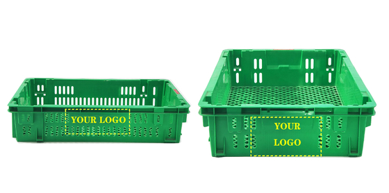 Buy Mesh Nestable Crate  Plastic Turnover Boxes Stackable Storage Fruits Crate online manufacture