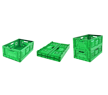 Buy Foldable 40L Vented Plastic Crates for Agriculture Heavy Duty Folded Size 600*400*52mm online manufacture