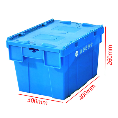 Buy 21L Stacking Crates Storage Box With Attached Lid Container Totes NO Foldable online manufacture
