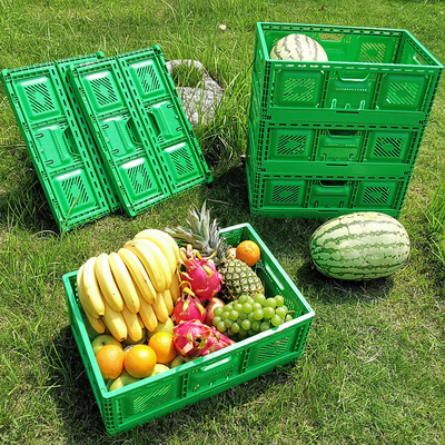 Buy Collapsible Plastic Storage Crate Fold Plastic Fruit Crate Moving Box 600x400x220mm online manufacture