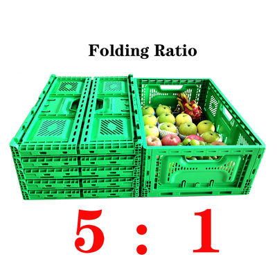 Buy Collapsible Plastic Crate Manufacturer Stackable Storage Fruit And Vegetable Crate 600*400 Folding Crate online manufacture