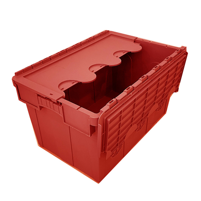 Buy Heavy Duty Recycle Plastic Crate With Hinged Attached Lid Tool Moving Box 600x400x350mm online manufacture