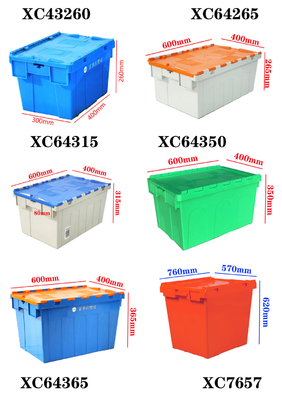 Buy Attached Lid Containers Plastic Box With Hinged Lid Heavy Duty Stackable Moving Box online manufacture