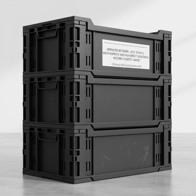 Buy Operates Between -20°C To 60°C Weatherproof And High Impact Resistance Nestable Plastic Crates Storage For Logistics Industry online manufacture