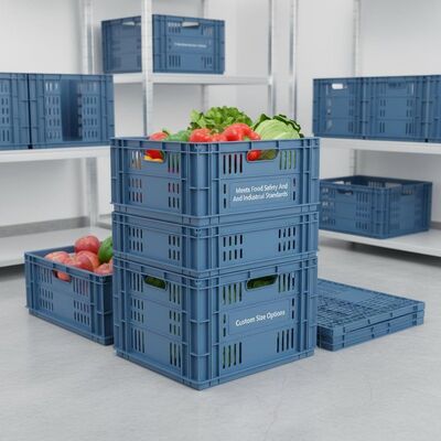Buy Meets Food Safety And Industrial Standards Custom Plastic Crates Foldable With Size Customization Options Suitable For Food Storage online manufacture