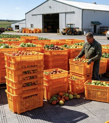 Buy Ergonomic Handles Included Stackable Plastic Crates Featuring Ventilated or Solid Sides Engineered for Inventory Management and Durable online manufacture