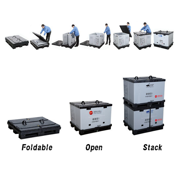 Collapsible Plastic Container Pallet Stackable heavy duty Moving Box