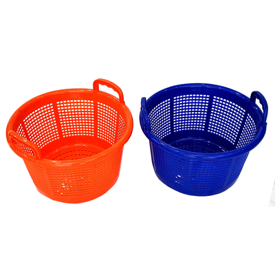 Supermarket Stackable Plastic Mesh Storage Basket For Fruit Harvest Crate Barrel 42CM