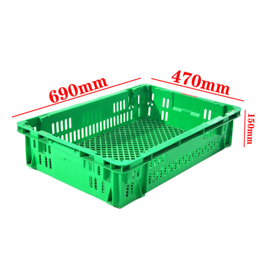Mesh Nestable Crate  Plastic Turnover Boxes Stackable Storage Fruits Crate