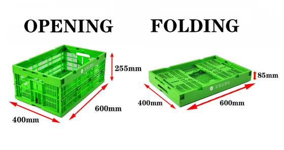 48 liter Storage Crate Tote Plastic Stackable Transport Boxes Collapsible Vegetable Crates