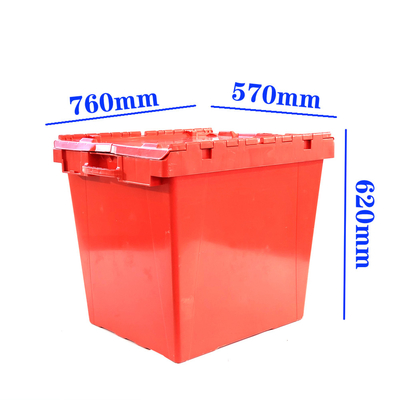 Attached Lid Stackable Plastic Milk Crates Vegetable Storage Industrial Handling