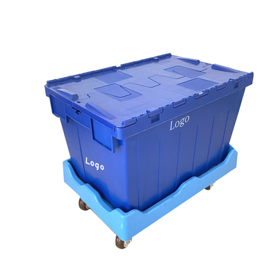 Heavy Duty Collapsible Plastic Crates With Lids Reusable Moving Boxes