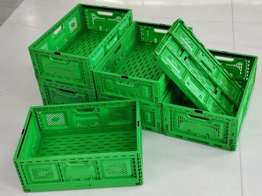 570x370x210mm Small Folding Plastic Fruit Crates Collapsible Agriculture