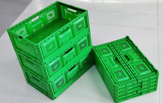 600*400mm 40L Collapsible Crate Plastic Foldable Container Mesh PP Stackable Storage