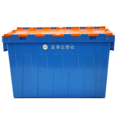 Plastic Solid Box Rfl Solid Box Blue Storage Moving Flip Lid Plastic Crate Stack Nesting ...